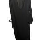 Good American  Black Sheer Long Sleeve Plunging Neckline Maxi Coverup Size 3XL. Photo 1