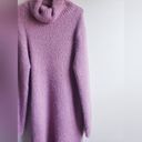 Lulus  Sweet Whispers Mauve Multi Eyelash Knit Turtleneck Sweater Dress Photo 3