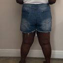 Pretty Little Thing Plus Size Blue Wash Distressed Longline Boyfriend Jean Shorts Photo 1