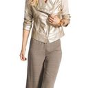 Chico's Chico’s Champagne Gold Metallic Moto Motorcycle Jacket Sz 0 Photo 2