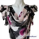 Ted Baker  London Sheer Drape V Neck Ruffle Puff Short sleeve Blouse Photo 5