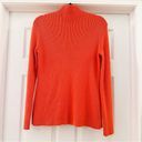 J. McLaughlin  Silk Quilted Front Full Zip Ribbed Sweater Jacket sz Medium Orange Photo 3