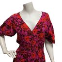 Abel the label  Dress Small High Low Maxi Purple Red Floral Short Sleeve Swing Photo 10