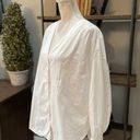 Jason Wu  Collective Collarless Button Down Top White Womens Size XL Photo 6