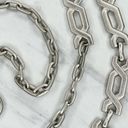 The Bar Silver Tone Metal Chain Link Belt OS One Size Photo 7