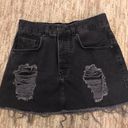 Forever 21 Black Denim Distressed Skirt Photo 1