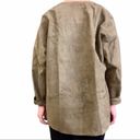 Anne Klein 1970s  Vintage Olive Green Suede Leather Front Tie Cardigan Jacket Photo 2