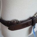 Brighton , New, Leather Stretch Brown Braided O-Ring Concho Belt, Size 34 Photo 2