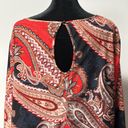 New York & Co. Tunic Top bell sleeve XL Multicolor Paisley Print Polyester Boho Photo 6