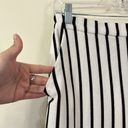 HYFVE  White Black Striped High Rise Wide Leg Elastic Waistband Pants M Photo 2