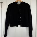 Boden USA Boden Jewel Button Fluffy Black Cardigan Photo 4