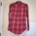 Arizona Jeans  Boyfriend Fit Plaid Button Down Long Sleeve Collared Pocketed XS Photo 4