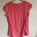 Calia by Carrie CALIA Coral Pink Mesh Panel Atheltic Workout Short Sleeve Top Photo 6