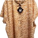 Ava & Viv  NWT Women's 4X Rust Animal Print Short Sleeve Button Down Cotton Shirt Photo 7