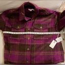 Good American NWT  Shacket With Pockets Size XS 00/0 Runs Big Pop Thistle Pl… Photo 11