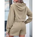 Lounge Fazortev Womens 2 Piece Outfits Cropped Hoodie Sweatshirt  Shorts Casual Photo 3