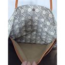 Tory Burch  Canvas Basketweave Tote New Ivory Cotton Leather Handles Medium Size Photo 6