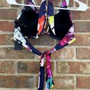 Kenneth Cole  New York Colorful Tropical Halter Tie Bra Bikini Top  Sz 36 B/C NWT Photo 1