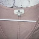 AG Adriano Goldschmied Adriano Goldschmied Light Baby Pink V Neck Basic Short Sleeve Tee Size Small Photo 3