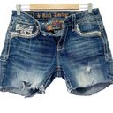 Rock Revival  Luz Easy Fit Shorts Y2K Cut Off Jean Shorts Dark Wash Size 30 | 10 Photo 1