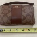 Coach  Wristlet Purse Brown Leather Logo Zipper Handle Strap Small Coin Photo 3