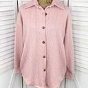 7th Ray  Cable Knit Button Front Shirt Jacket Shacket Pink Small Photo 0