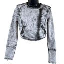 Bebe  Acid Washed Cropped Denim Moto Jacket Photo 0