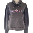 Bebe 𝅺 Sport Charcoal Rainbow Sequin Logo Hoodie Sweatshirt Women’s Size 1X Photo 1