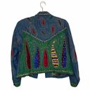 Anage Denim Embellished Paisley Jacket Sz Large Photo 3