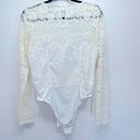 White Birch NEW  Cream Sheer Floral Lace Bustier Corset Bodice Bodysuit Photo 4