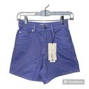 ZARA  Purple High Waisted Jean Shorts, Size 0 Photo 1