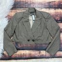 Pretty Little Thing  Brown Boxy Cropped Blazer Jacket 10 Photo 0