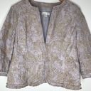 Coldwater Creek  linen blend paisley embroidered blazer jacket size 14 new! Photo 3
