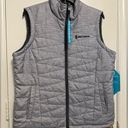 Free Country  Reversible Grey Fuzzy Puffer Vest Sleeveless Full Zip Jacket Large Photo 0