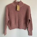 Nordstrom knot sisters sparkly pink mock neck sweater Photo 0