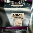 Ariat Crystal Teal Stripe button up Photo 2