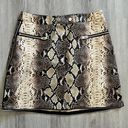 I am gia Jagger Skirt MEDIUM Faux Leather Snakeskin Embossed Mini Zip High Waist Photo 2