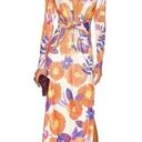 Raisa Vanessa V Neck Midi Sequin Dress in Orange Floral 36 2 Photo 0