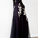 Vintage Brown Floral Mesh Maxi Formal Prom Dress Size S/M Photo 3