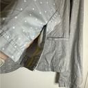 Caslon  Women’s Gray Polka Dot Blazer Lightweight 100% Cotton Summer Jacket Small Photo 10