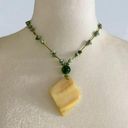 Y2K 2000s beaded chunky green cream mermaid necklace Photo 0