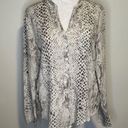 Joie Soft  white & gray animal print long sleeve button down top size XS Photo 1