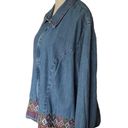 Vintage embroidered denim zip up jacket. Size 3X Photo 2