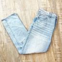 American Eagle  High Rise Busted Knees Mom Jeans Light Wash Blue 12 Photo 0