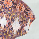 City Chic  Size M/18 White - Orange & Purple Printed True Wrap Blouse Top Photo 3