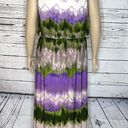 Dress Barn  Woman Size 16 Purple & Green Chevron Stripe High-Neckline Maxi Dress Photo 5