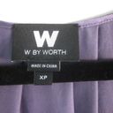 W By Worth Silk Worth Top Womans Purple Silk Blouse LP Photo 2