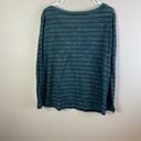 We The Free  Lightweight Green/black Striped Raw Collar Long Sleeve S/P Photo 2