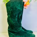 Mootsies Tootsies Vintage 80s  Green Suede Boots 8.5 Made In Yugoslavia Photo 0