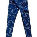 Sweaty Betty  Leggings Women's Size XS Super Soft 7/8‎ Yoga Blue Line Flow Print Photo 2